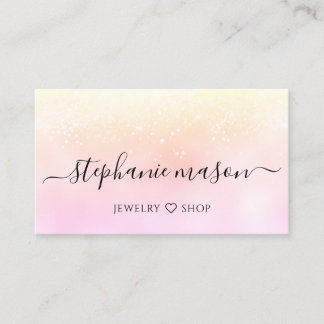 Holographic Glitter Pastel Girly Business Card