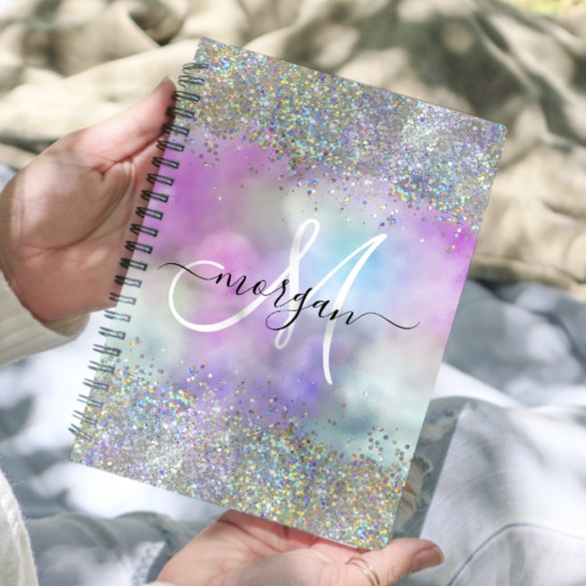 Holographic Glitter Rainbow Pastels Monogram Planner (Creator Uploaded)