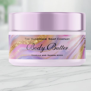 Holographic & Gold Cosmetics Body Butter Jar Label