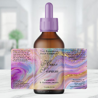 Holographic & Gold Foil & Glitter Dropper Bottle