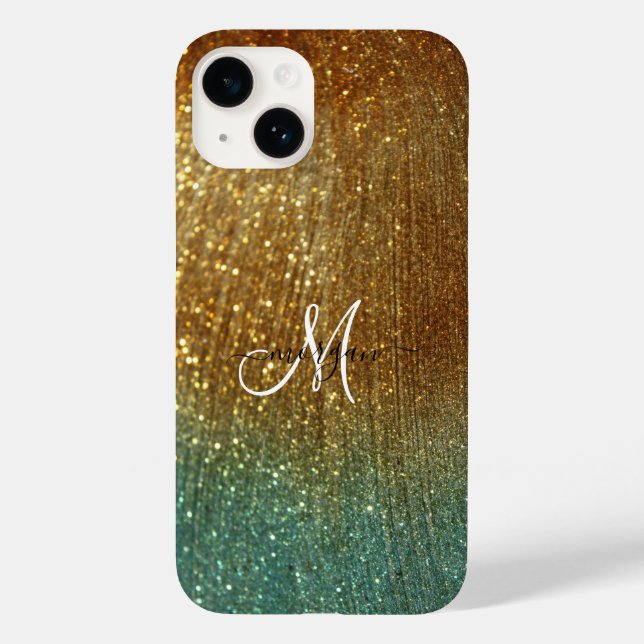 Holographic gold glitter personalised  Case-Mate iPhone case (Back)