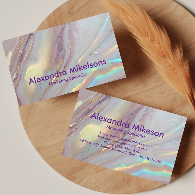 Holographic Gold Marble Business Card (Creator Uploaded)
