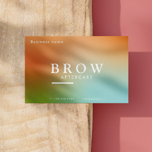 Holographic Gradient After Care Brow Instruction Business Card