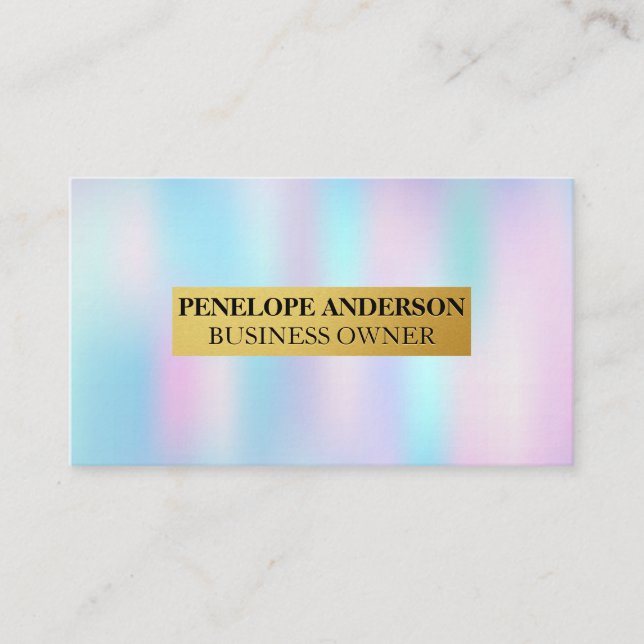 Holographic Gradient Business Card (Front)