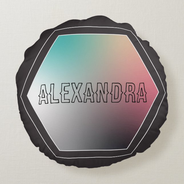 Holographic Gradient Custom Throw Pillow (Back)