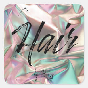 Holographic Hair Stylist  Square Sticker