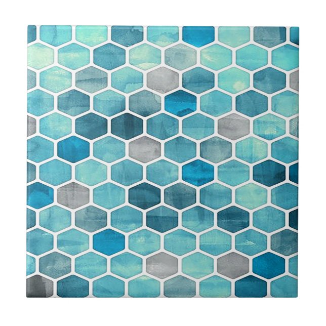 Holographic Honeycomb! Ceramic Tile (Front)