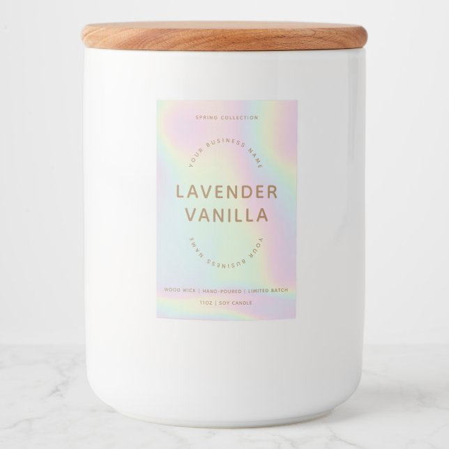 Holographic-Inspired Candle Product Label  (Front)
