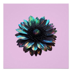 Holographic Iridescent Black Dahlia Poster