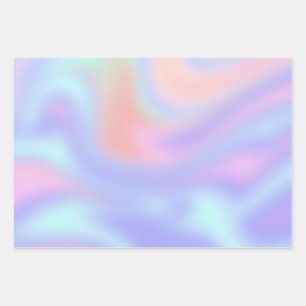 Holographic Iridescent Colourful Pastel Wrapping Paper Sheet