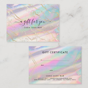 Holographic Iridescent Opal Gem Gift Certificate