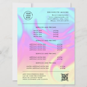 Holographic Iridescent Opal Pricing Flyer