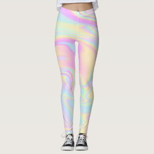 Holographic Iridescent Pastel Rainbow Leggings