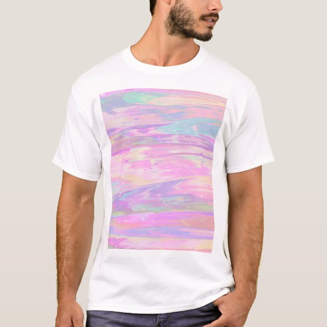 Holographic iridescent rainbow colours T-Shirt (Front)