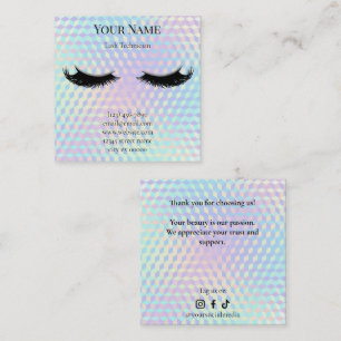 Holographic Lash Technician Thank you Card
