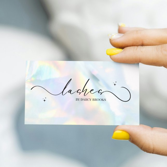 Holographic Lashes Aesthetician Lash Tech  Business Card (Creator Uploaded)