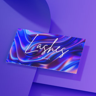 Holographic Lashes Makeup Artist Beauty Salon Business Card