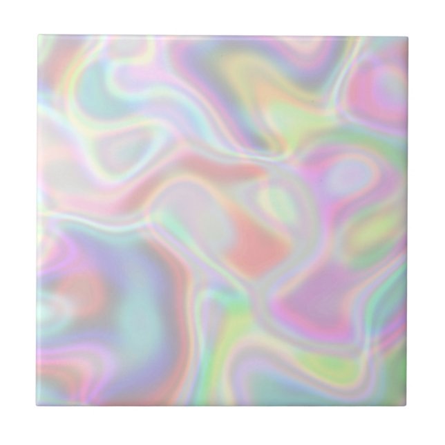 Holographic Light Pastel Multicolor Colours Ceramic Tile (Front)