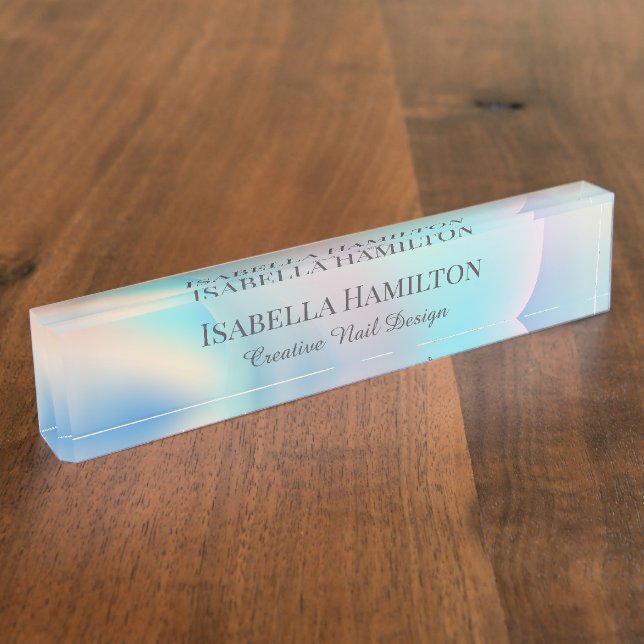 Holographic Liquid Desk Name Plate (Side)