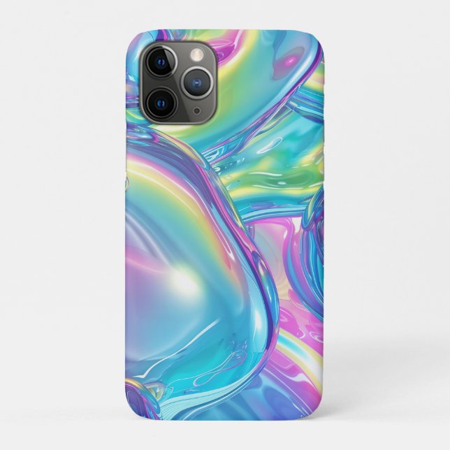 Holographic Liquid Metal Gradient Aura Aesthetic Case-Mate iPhone Case (Back)