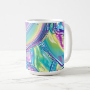 Holographic Liquid Metal Gradient Aura Aesthetic Coffee Mug