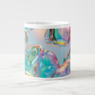 Holographic Liquid Metal Gradient Aura Aesthetic Large Coffee Mug