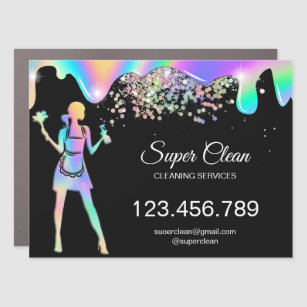 Holographic Maid Cleaning Cleaning Services Busine Car Magnet
