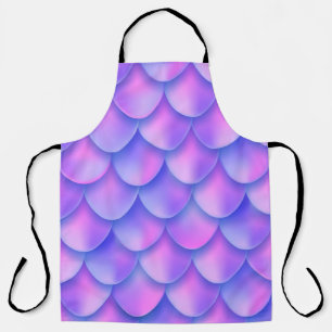 Holographic mermaid tail, vibrant foil texture. apron