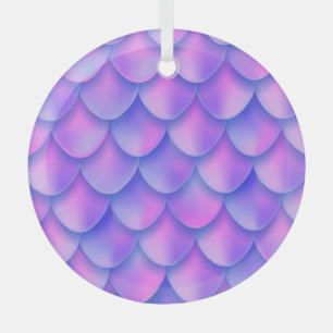 Holographic mermaid tail, vibrant foil texture. glass tree decoration