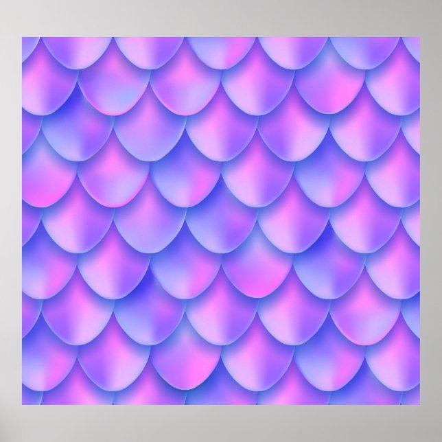 Holographic mermaid tail, vibrant foil texture. poster (Front)