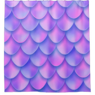 Holographic mermaid tail, vibrant foil texture. shower curtain