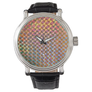 holographic metal photograph colourful design watch