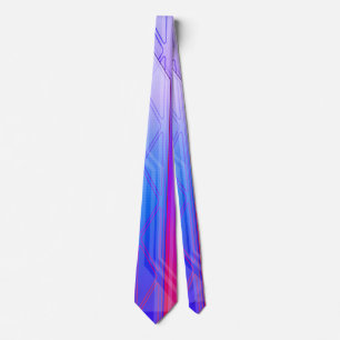 Holographic Miami Blue Sci-Fi Panel Tie