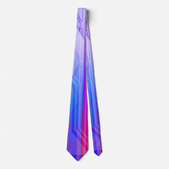 Holographic Miami Blue Sci-Fi Panel Tie (Front)