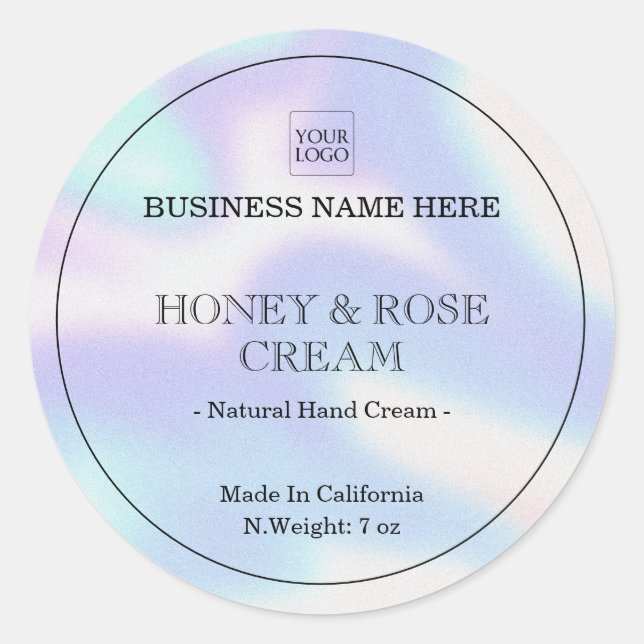 Holographic Minimal Business Logo Product Label (Front)