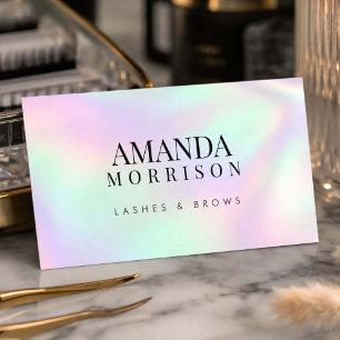 Holographic Minimalist Lash Artist  Business Card
