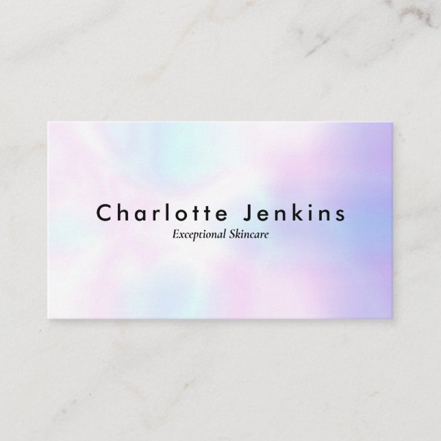 Holographic Minimalist Modern Professional Business Card (Front)