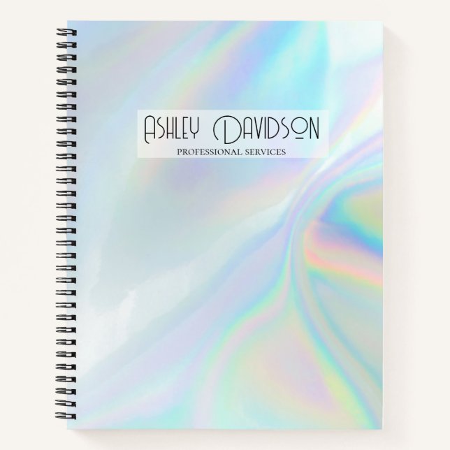Holographic | Modern Glam Business Notebook (Front)
