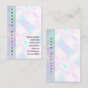 Holographic Mosaic Geometric Vertical Text Business Card