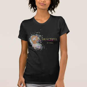 holographic nail salon woman hand nails technician T-Shirt