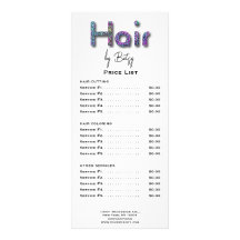 Holographic Neon Glitter Hair Stylist Rack Card
