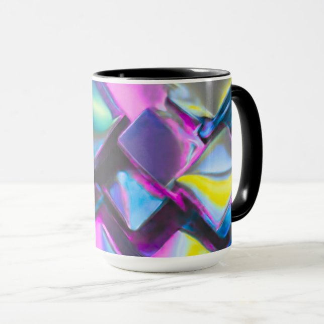 Holographic Neon Glow Aesthetic  Mug (Front Right)