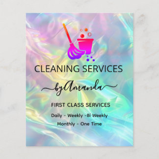 Holographic OFFICE Cleaning Service Flyer