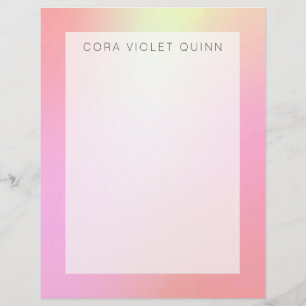 Holographic Ombre Custom Letterhead