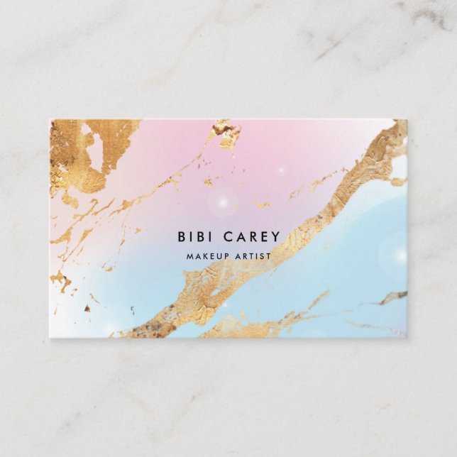 Holographic Opal Gold Foil Paint Business Card (Front)