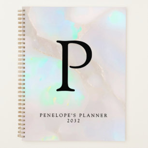 Holographic Opal Iridescent Monogram Chic Planner