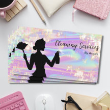 Holographic Opal Maid Cleaning Services Glitter
