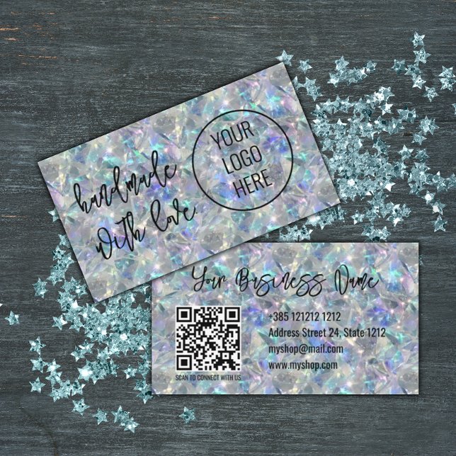 Holographic Opal Stone Background  Business Card (Creator Uploaded)