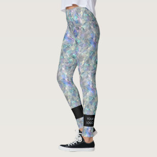 Holographic Opal Stone Background Leggings