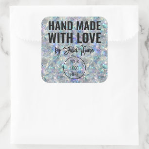 Holographic Opal Stone Background Square Sticker